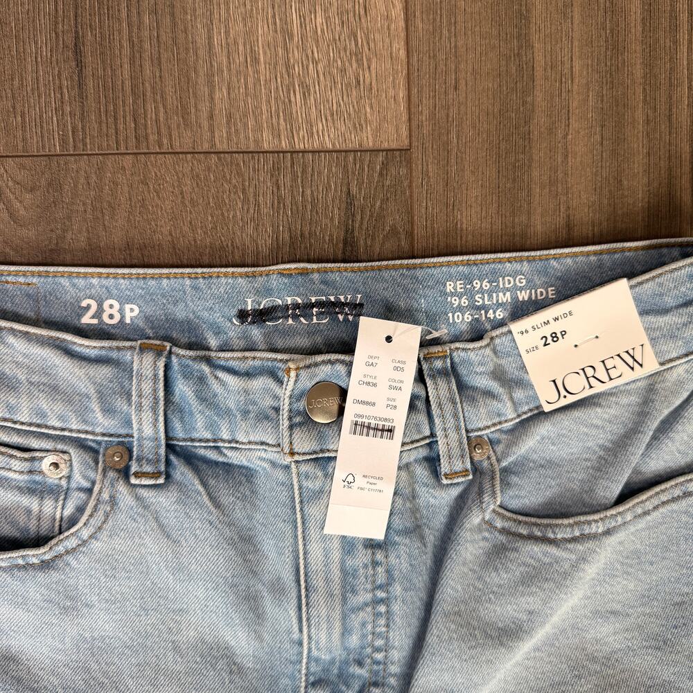 J Crew 1996 Slim Wide Leg Denim Jeans US Women's 28 Petite New - Picture 5 of 8